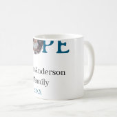 Hope blue holidays bold letter kids photo name yea コーヒーマグカップ (正面右)
