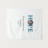 Hope blue holidays bold letter kids photo name yea タペストリー (正面(横))