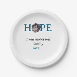 Hope blue holidays bold letter kids photo name yea ペーパープレート