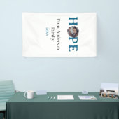 Hope blue holidays bold letter kids photo name yea 横断幕 (トレードショー)