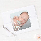 Hope Brushスクリプト（写真、名前、年） スクエアシール (封筒)