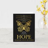 Hope Childhood Cancer Awareness Gold Ribbon  カード (黄色い花)