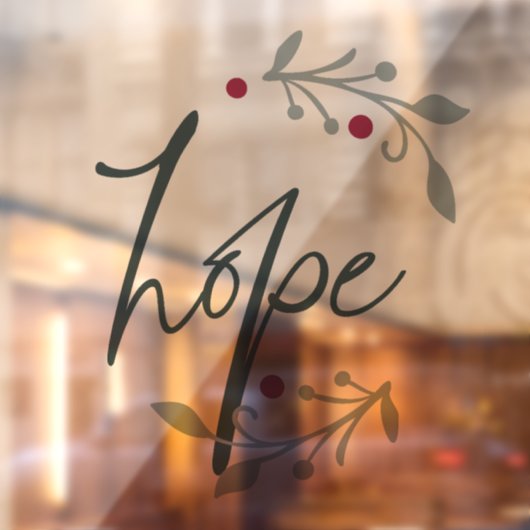 Hope Christmas Window or Wall Cling ウィンドウサイン (シート2)