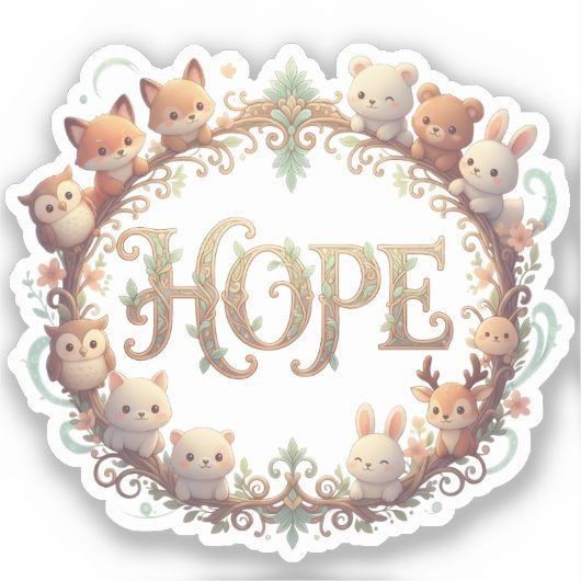 Hope Cute Chibi Animal シール (正面)