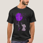 Hope Fight Cure Alzheimer's Awareness Purple Flowe Tシャツ (正面)