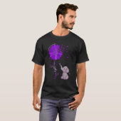 Hope Fight Cure Alzheimer's Awareness Purple Flowe Tシャツ (正面フル)