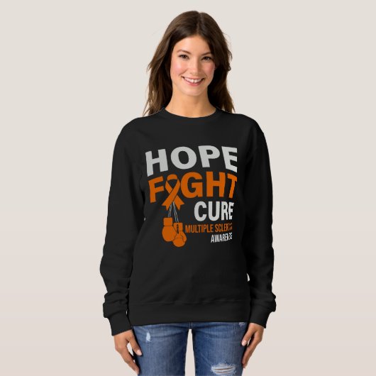Hope Fight Cure MS Awareness Multiple Sclerosis MS スウェットシャツ (正面フル)