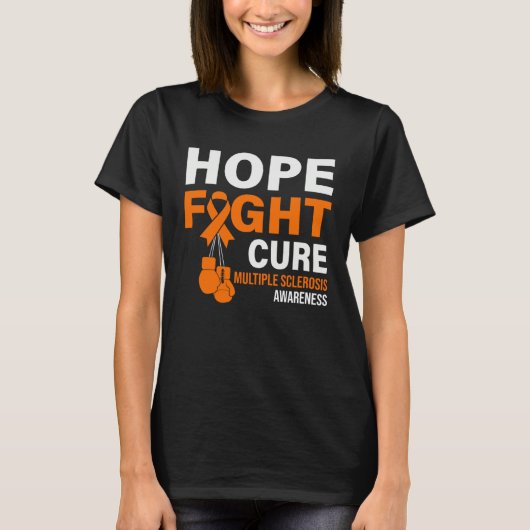 Hope Fight Cure MS Awareness Multiple Sclerosis MS Tシャツ (正面)