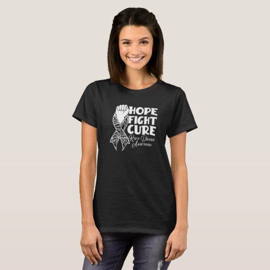 Hope Fight Cure Zebra Ribbon Rare Disease Awarenes Tシャツ (正面フル)
