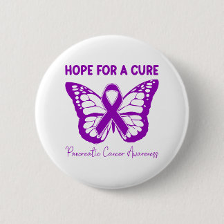 Hope For A Cure Purple Butterfly Pancreatic Cancer 缶バッジ