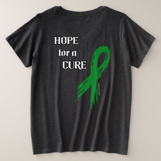 Hope for a Cure/Rupt Ribbon...C Diff プラスサイズTシャツ (デザイン裏面)