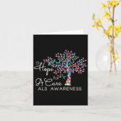 Hope For A Cure Tree Ribbon Blue Als認識度Sup カード (黄色い花)