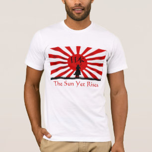 HOPE for JAPAN SAMURAI FLAG地震レリーフ、 浮き彫り Tシャツ