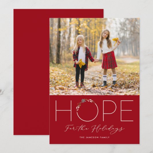 Hope for the Holidays Photo Card 案内状 (正面/裏面)