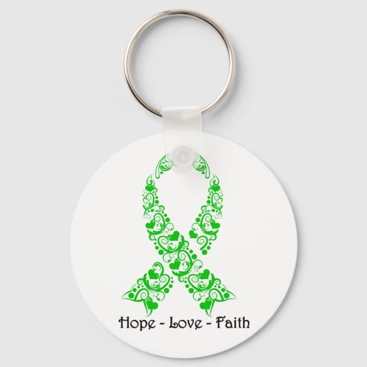 Hope Green Awareness Ribbon キーホルダー (正面)