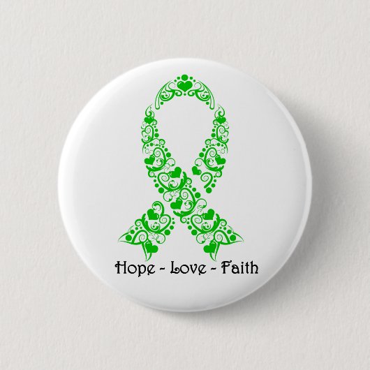 Hope Green Awareness Ribbon 缶バッジ (正面)