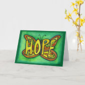 Hope Green Butterfly Artグリーティングカード カード (黄色い花)