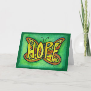Hope Green Butterfly Artグリーティングカード カード