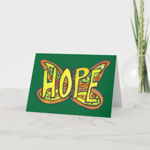 Hope Green Butterfly Artグリーティングカード カード