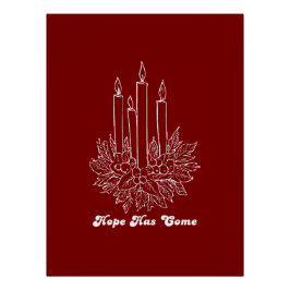 Hope Has Come Christmas Candle Illustration ポスター