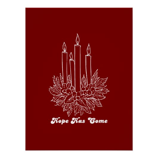 Hope Has Come Christmas Candle Illustration ポスター (正面)