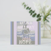 Hope Hillary USA私たちは一緒に強い ポストカード (スタンド正面)