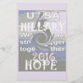 Hope Hillary USA私たちは一緒に強い 便箋 (正面)