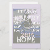 Hope Hillary USA私たちは一緒に強い 便箋 (正面/裏面)