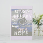 Hope Hillary USA私たちは一緒に強い 便箋 (スタンド正面)