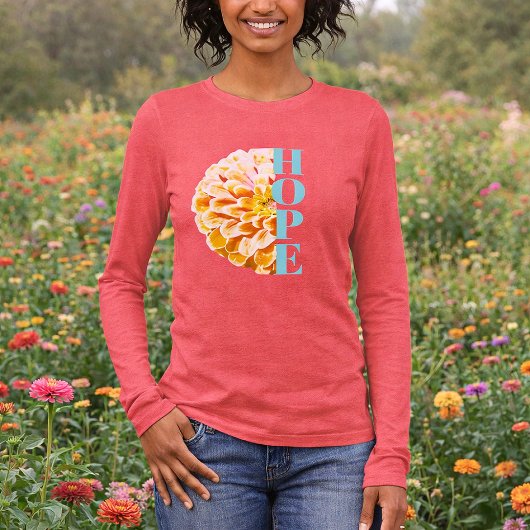 Hope in Jesus Zinnia Flower Christian トライブレンドＴシャツ