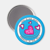 Hope In Ourハート1b_Round Magnet 2.25インチ マグネット (正面/裏面)