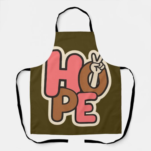 "Hope in Style – Peaceful Vibes Sticker" エプロン (正面)