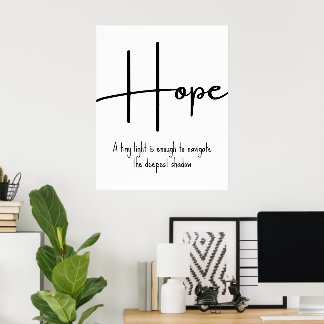 Hope Inspirational Quote Wall Print ポスター