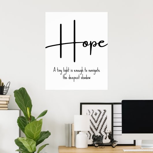 Hope Inspirational Quote Wall Print ポスター (ホームオフィス)