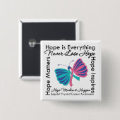 Hope is Everything – 甲状腺がん認識 缶バッジ (正面&裏面)