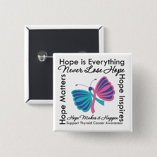 Hope is Everything – 甲状腺がん認識 缶バッジ (正面&裏面)
