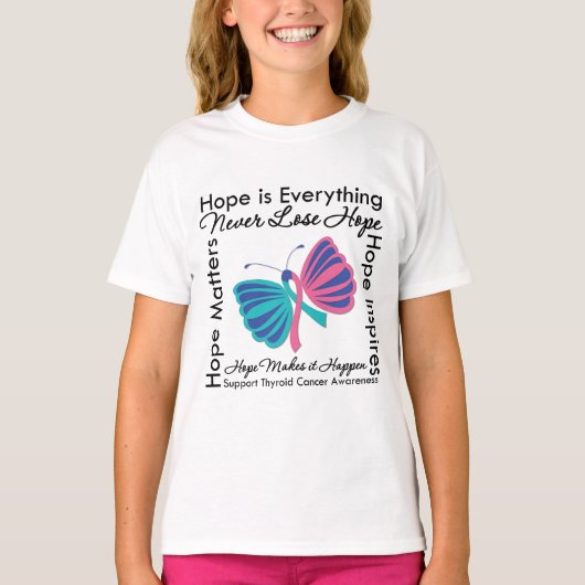 Hope is Everything – 甲状腺がん認識 Tシャツ (正面)