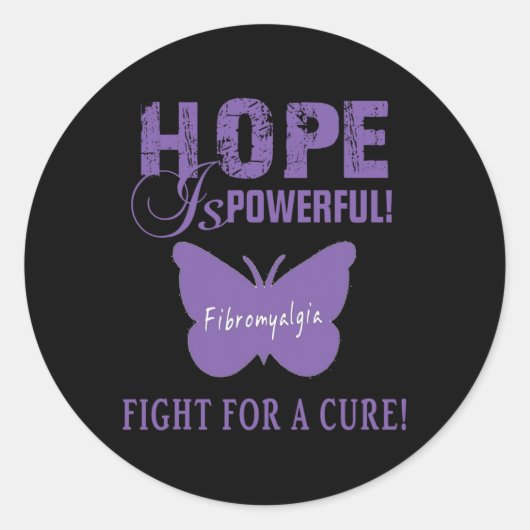 - Hope Is Powerful – バタフライシルエットイメージ ラウンドシール (正面)