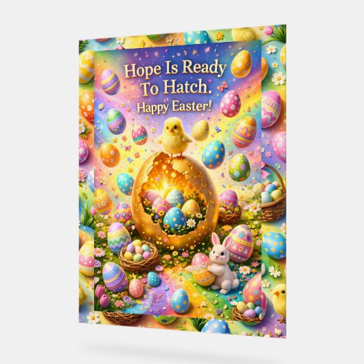 Hope is ready to hatch magical happy Easter chick  アクリルサイン (傾斜)
