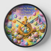 Hope is ready to hatch magical happy Easter wall 壁時計 (正面)