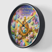 Hope is ready to hatch magical happy Easter wall 壁時計 (傾斜)