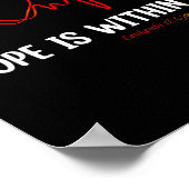 Hope Is Within Me Heartbeat Butterfly Blood Cancer ポスター (角)