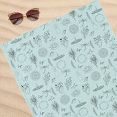 Hope, Joy, Healing, Serenity Symbols ビーチタオル