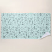 Hope, Joy, Healing, Serenity Symbols ビーチタオル (正面)