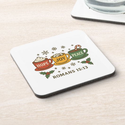 Hope joy Peace and Cocoa コースター (左側)