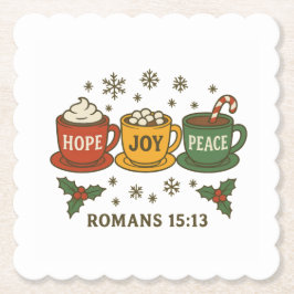 Hope joy Peace and Cocoa ペーパーコースター
