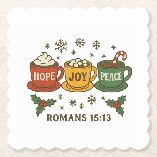 Hope joy Peace and Cocoa ペーパーコースター (正面)