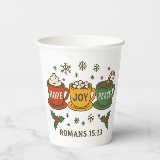 Hope joy Peace and Cocoa 紙コップ (裏面)