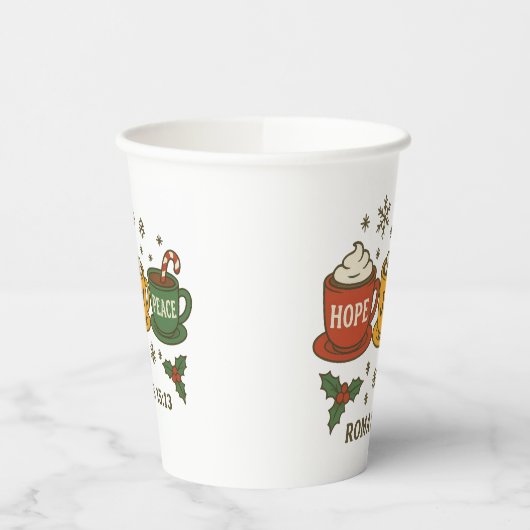 Hope joy Peace and Cocoa 紙コップ (左)