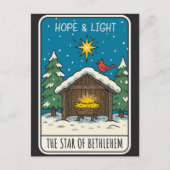 Hope & Light Star of Bethlehem Nativity Scene シーズンポストカード (正面)
